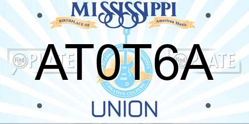 AT0T6A Mississippi License Plate