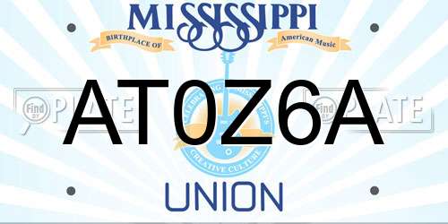 AT0Z6A Mississippi License Plate