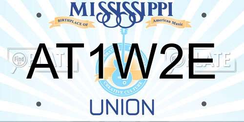 AT1W2E Mississippi License Plate