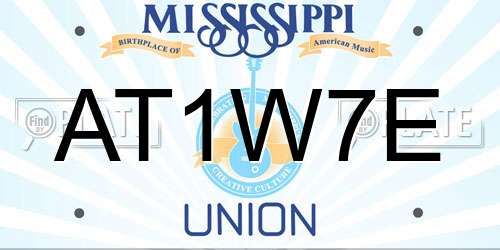 AT1W7E Mississippi License Plate