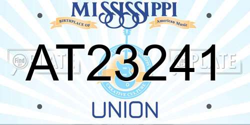 AT23241 Mississippi License Plate