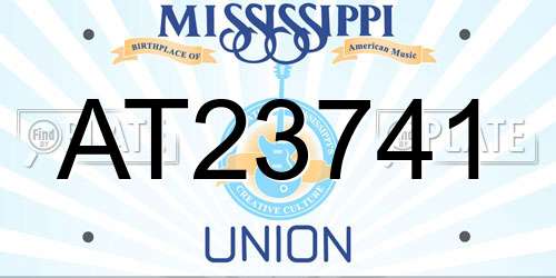 AT23741 Mississippi License Plate