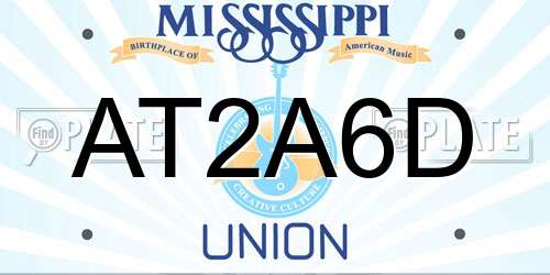 AT2A6D Mississippi License Plate