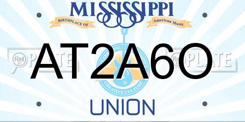 AT2A6O Mississippi License Plate