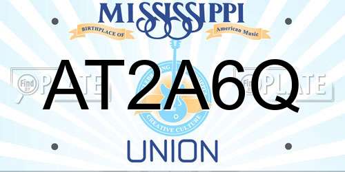 AT2A6Q Mississippi License Plate