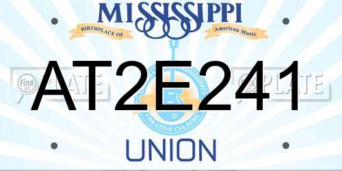 AT2E241 Mississippi License Plate