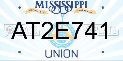 AT2E741 Mississippi License Plate