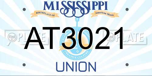 AT3021 Mississippi License Plate
