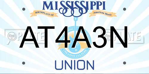 AT4A3N Mississippi License Plate