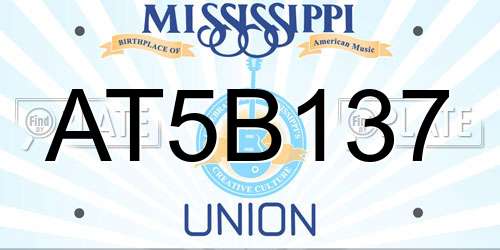 AT5B137 Mississippi License Plate