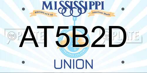 AT5B2D Mississippi License Plate