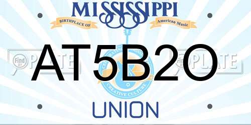 AT5B2O Mississippi License Plate