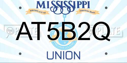 AT5B2Q Mississippi License Plate
