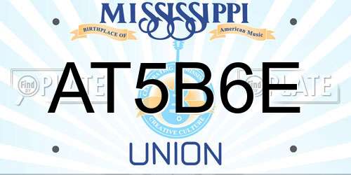 AT5B6E Mississippi License Plate