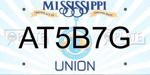 AT5B7G Mississippi License Plate