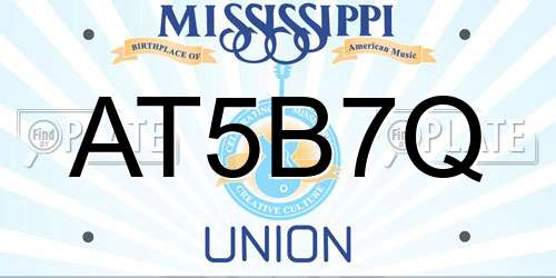 AT5B7Q Mississippi License Plate