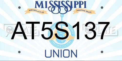 AT5S137 Mississippi License Plate