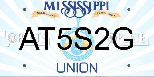 AT5S2G Mississippi License Plate