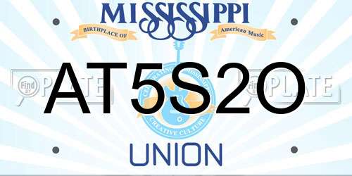 AT5S2O Mississippi License Plate