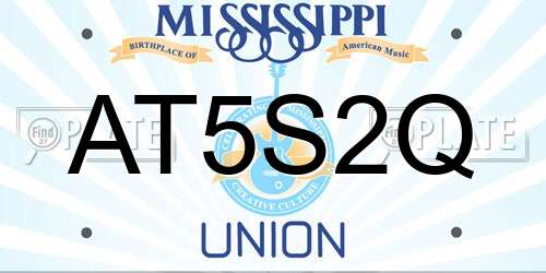 AT5S2Q Mississippi License Plate