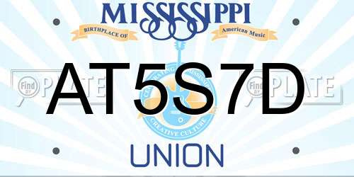 AT5S7D Mississippi License Plate