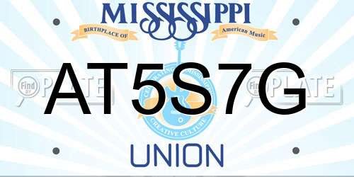 AT5S7G Mississippi License Plate