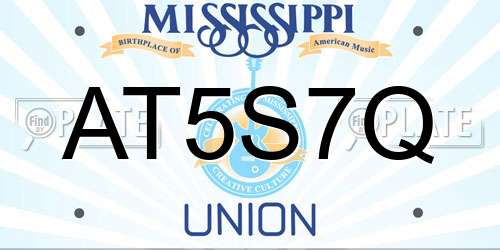 AT5S7Q Mississippi License Plate