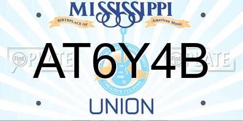 AT6Y4B Mississippi License Plate