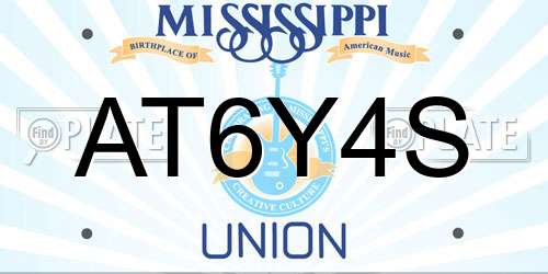 AT6Y4S Mississippi License Plate