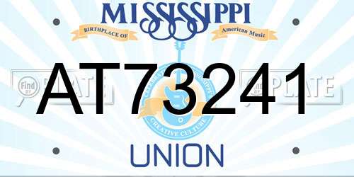 AT73241 Mississippi License Plate