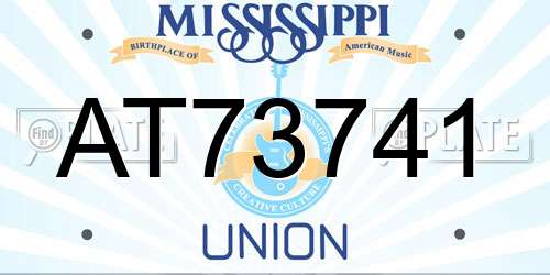 AT73741 Mississippi License Plate