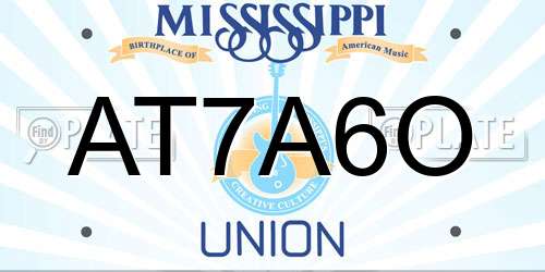 AT7A6O Mississippi License Plate