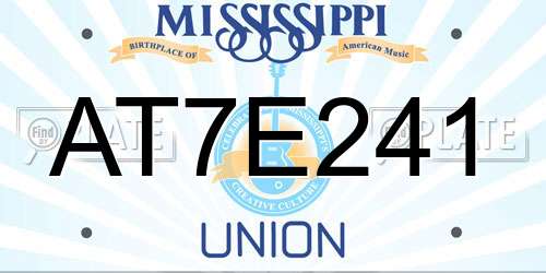 AT7E241 Mississippi License Plate