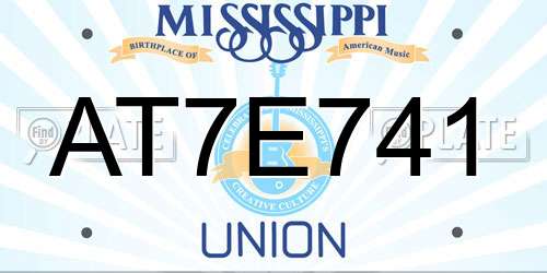 AT7E741 Mississippi License Plate