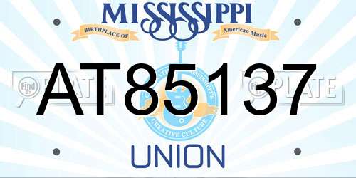 AT85137 Mississippi License Plate