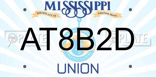 AT8B2D Mississippi License Plate
