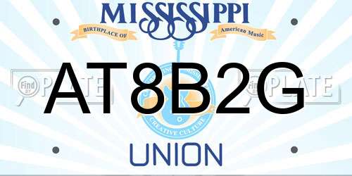 AT8B2G Mississippi License Plate