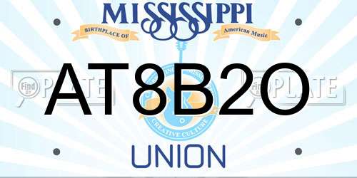 AT8B2O Mississippi License Plate