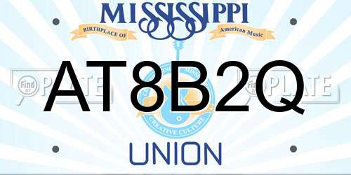 AT8B2Q Mississippi License Plate