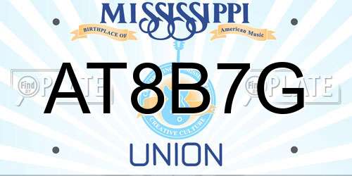 AT8B7G Mississippi License Plate