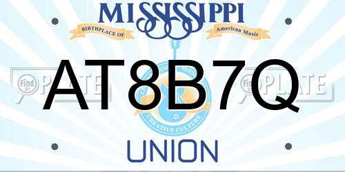 AT8B7Q Mississippi License Plate