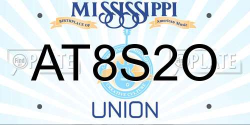 AT8S2O Mississippi License Plate