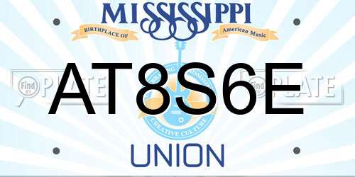 AT8S6E Mississippi License Plate