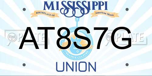 AT8S7G Mississippi License Plate