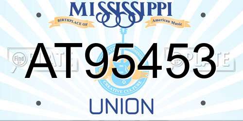 AT95453 Mississippi License Plate