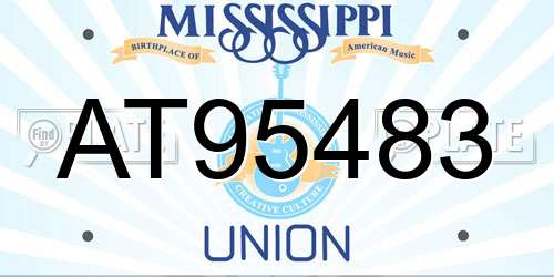 AT95483 Mississippi License Plate