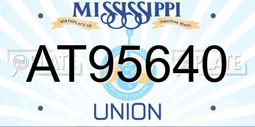 AT95640 Mississippi License Plate