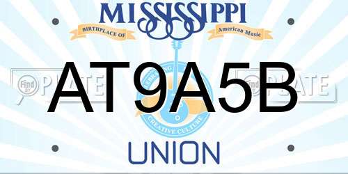 AT9A5B Mississippi License Plate