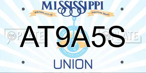 AT9A5S Mississippi License Plate
