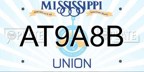 AT9A8B Mississippi License Plate